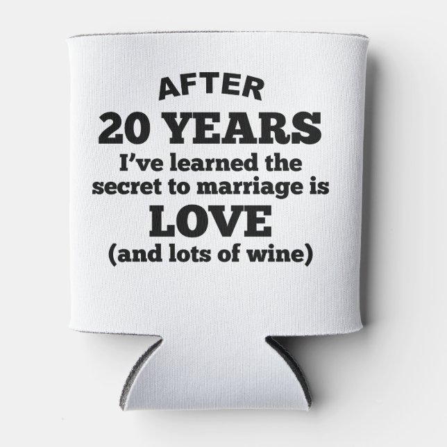 20 Years Of Love And Wine Can Cooler (Front)