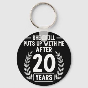 20 Years Of Marriage Husband Funny 20th Anniversar Key Ring