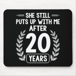 20 Years Of Marriage Husband Funny 20th Anniversar Mouse Mat