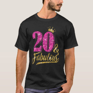 20 Years Old 20 & Fabulous 20th Birthday Pink Cro T-Shirt