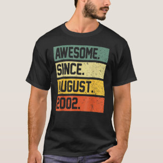 20 Years Old  Awesome Since August 2002 20th Birth T-Shirt