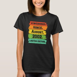 20 Years Old Awesome Since August 2002 20th Birth T-Shirt