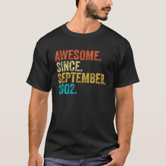 20 Years Old Awesome Since September 2002 20th Bi T-Shirt