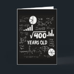 20 Years Old Bday Math Teacher 20th Birthday Gift Card<br><div class="desc">Turning 20? Celebrate with some well-calculated fun! This birthday card makes math look cool with “√400 Years Old” front and centre — perfect for students, geeks, and clever thinkers.</div>