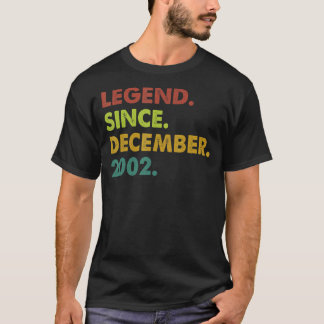 20 Years Old Legend Since December 2002 20th Birth T-Shirt