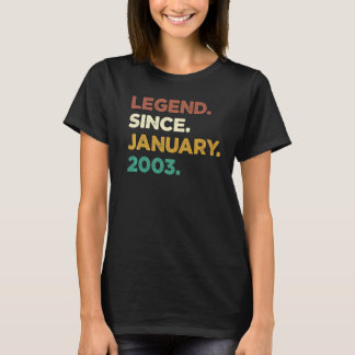 20 Years Old Legend Since January 2003 20th Birthd T-Shirt