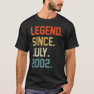 20 Years Old  Legend Since July 2002 20th Birthday T-Shirt