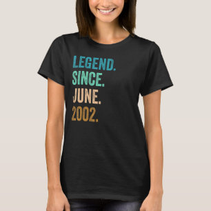 20 Years Old Legend Since June 2002 20th Birthday T-Shirt