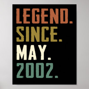 20 Years Old Legend Since May 2002 20th birthday Poster