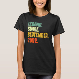 20 Years Old Legend Since September 2002 20th Bir T-Shirt