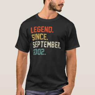 20 Years Old  Legend Since September 2002 20th Bir T-Shirt