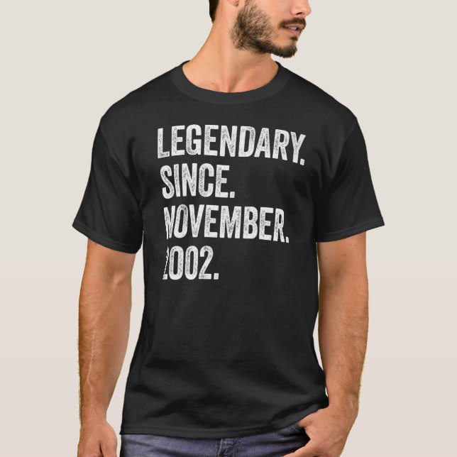 20 Years Old Legendary Since November 2002 20th Bi T-Shirt (Front)