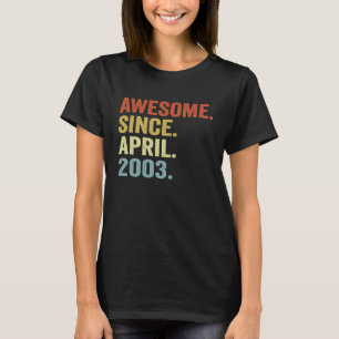 20 Years Old Vintage April 2003 20th Birthday 2 T-Shirt