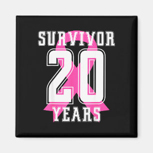 20 years survivor breast cancer awareness pink magnet