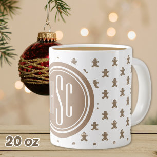 20oz Big Monogram Gingerbread Man  Large Coffee Mug