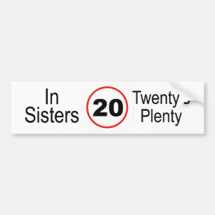 20's Plenty speed limit bumper sticker