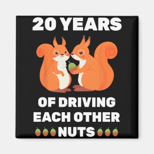 20th 20-year Wedding Anniversary Funny Couple For Magnet