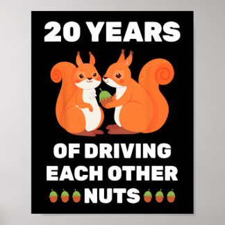 20th 20-year Wedding Anniversary Funny Couple For  Poster