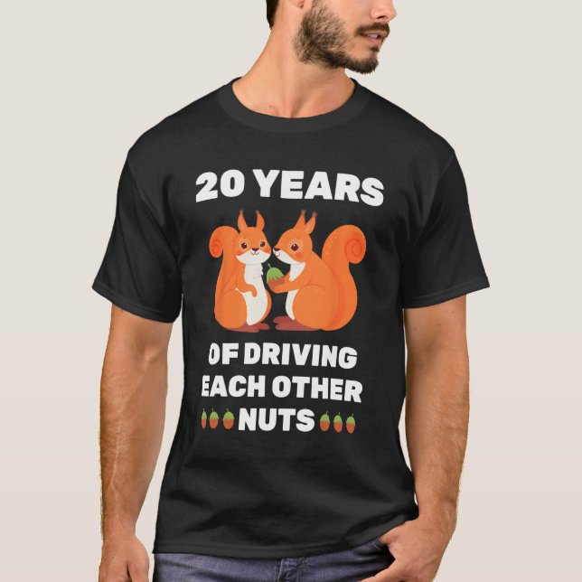 20th 20-year Wedding Anniversary Funny Couple For  T-Shirt (Front)