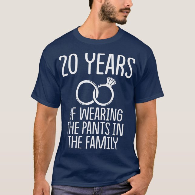 20th 20 year Wedding Anniversary Gift Pants Wife T-Shirt (Front)