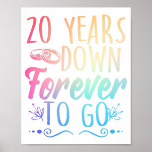 20th 20 year Wedding Anniversary Husband Wife  Poster