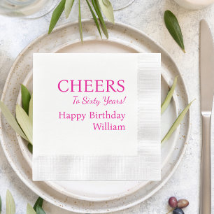 20th 30th 40th 50th 60th 70 Birthday Personalised Napkin