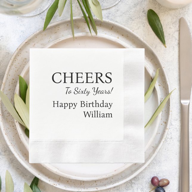 20th 30th 40th 50th 60th 70 Birthday Personalised Napkin (Creator Uploaded)