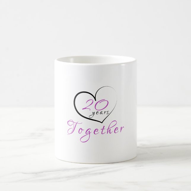 20th Anniversary 20 Years Together Heart Mug (Center)