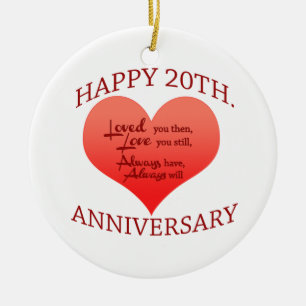 20th. Anniversary Ceramic Tree Decoration
