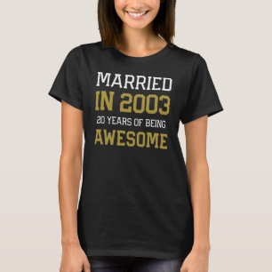 20th Anniversary for Men Married In 2003 Couples H T-Shirt