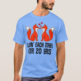 20th Anniversary Gift 20 Years Fox Couple  T-Shirt