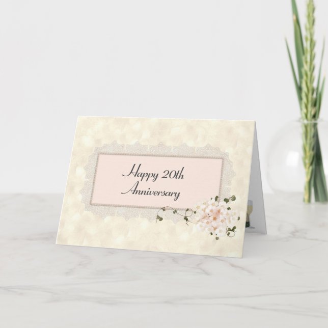 20th Anniversary Hydrangea Bouquet Card (Front)