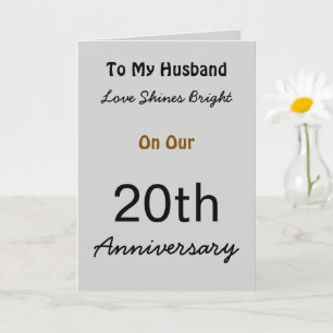 20th Anniversary Love Card for Husband.