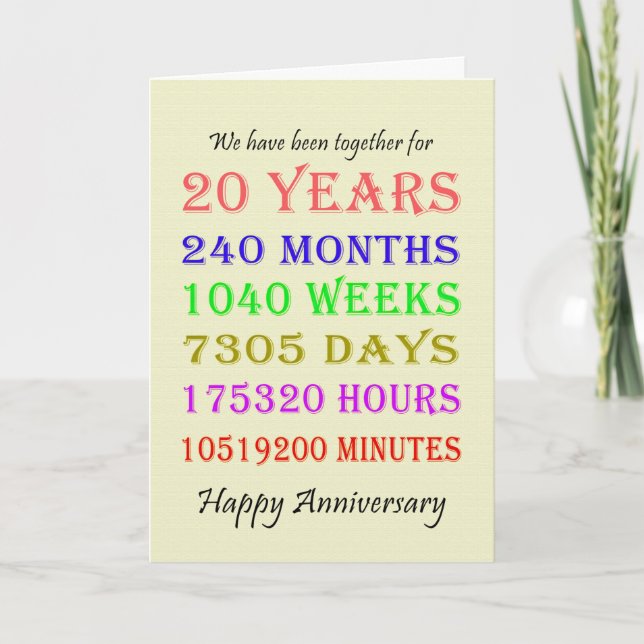 20th Anniversary Milestones Card (Front)