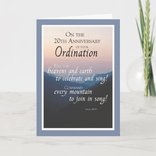 20th Anniversary of Ordination Congratulations Card (Front)