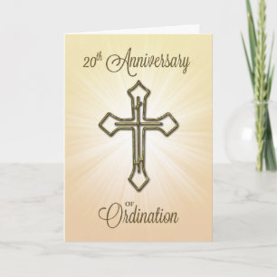 20th Anniversary of Ordination, Gold Cross Card