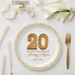 20th Anniversary Personalised Paper Plate