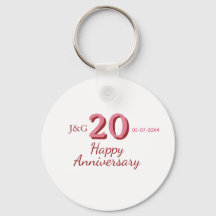20th anniversary pink name date monogram bold