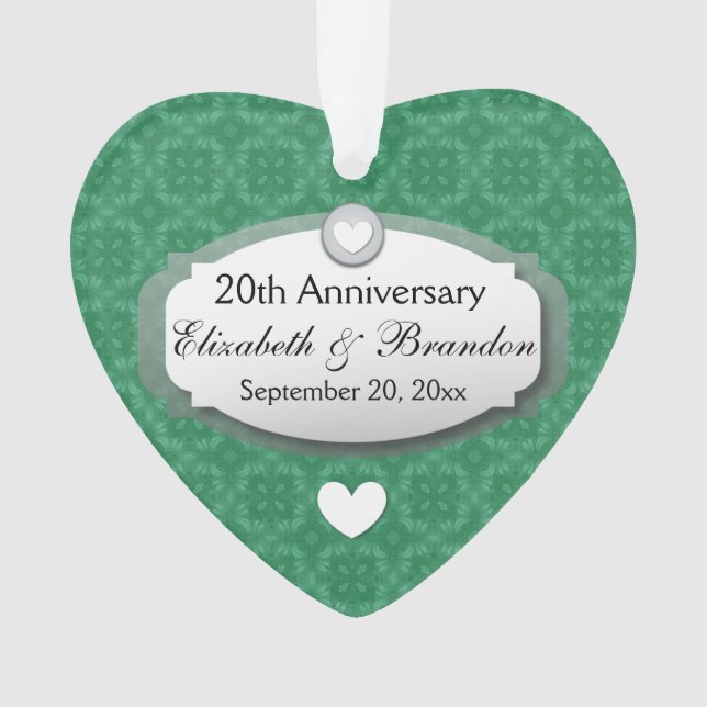 20th Anniversary Wedding Anniversary Diamond Z07 Ornament (Front)