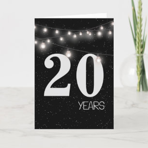 20th Anniversary with Lights and Stars Card