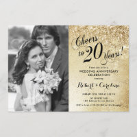 20th Anniversary with Photo - Gold