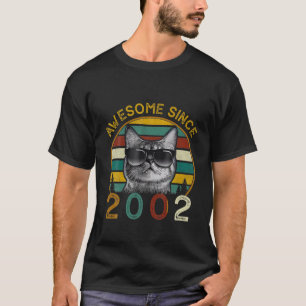 20Th Bday Vintage Cat 20 Years Funny Awesome Since T-Shirt