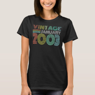20th Birthday 2003 Vintage January 20 Year Old T-Shirt