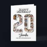 20th Birthday Anniversary Number 20 Photo Collage Card<br><div class="desc">Celebrate 20th birthday or wedding anniversary with this printable photo collage. Choose your favourite photos for display. Customise the name, text and date to fit your occasion. This will be a lovely keepsake with personalised message to look back on with family and friends. If you need any other number as...</div>