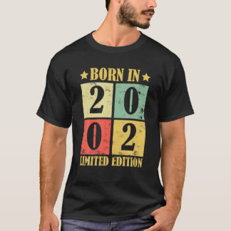 20Th Birthday Born In 2002 Limited Edition Vintage T-Shirt