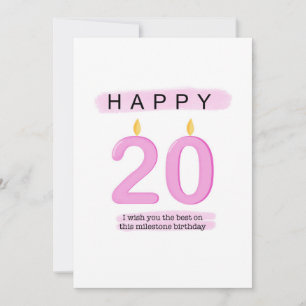 20th Birthday Card