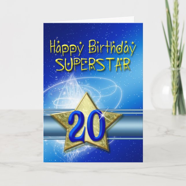 20th Birthday card for Superstar (Front)