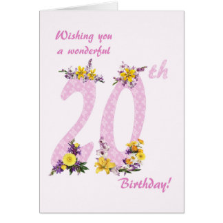 20th Birthday Flower Decorated Numbers