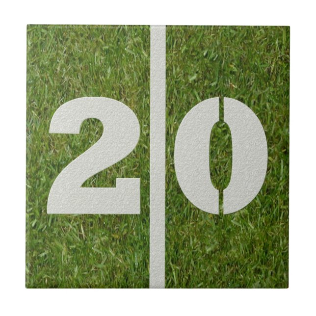 20th Birthday Football Customisable Tile (Front)
