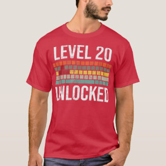 20th Birthday Gamer Birthday for Men Level 20 Unlo T-Shirt